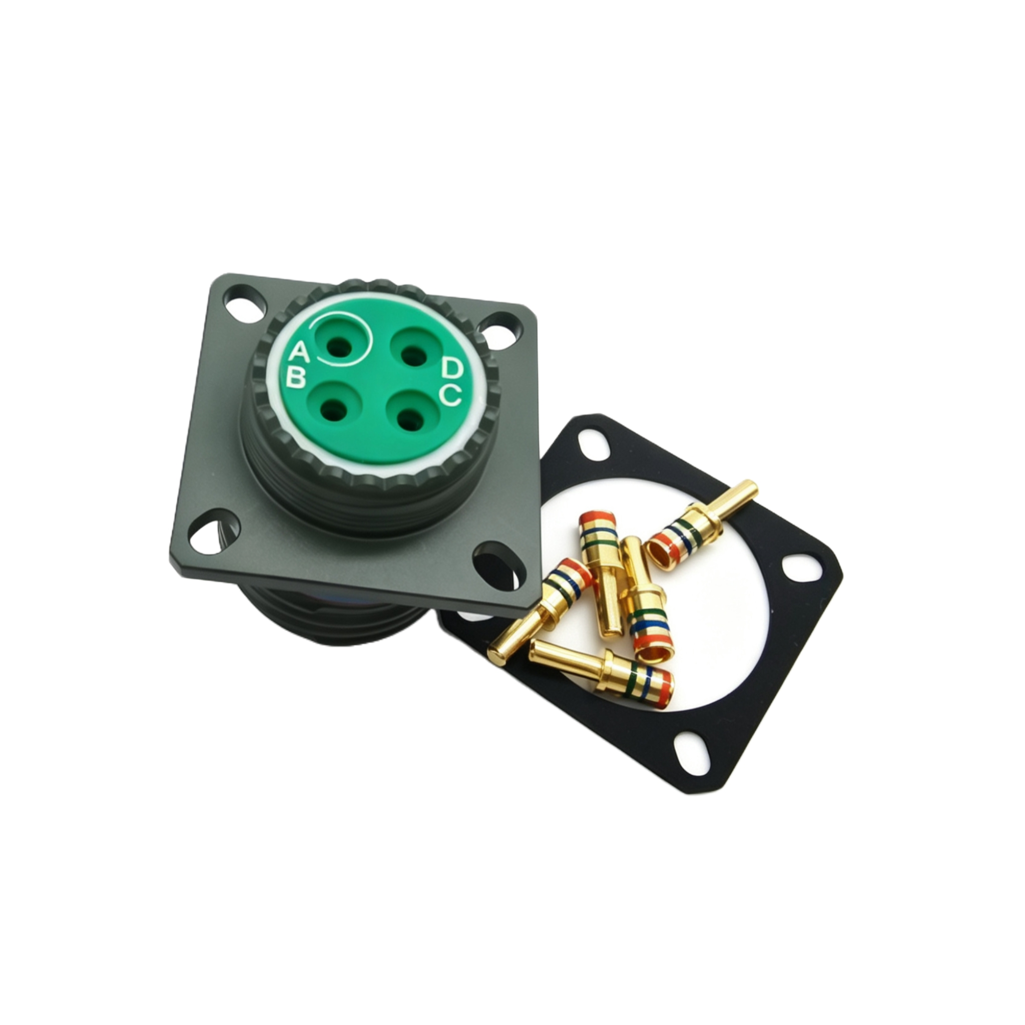 D38999/20WD04PN Wall Mount Circular Receptacle Det